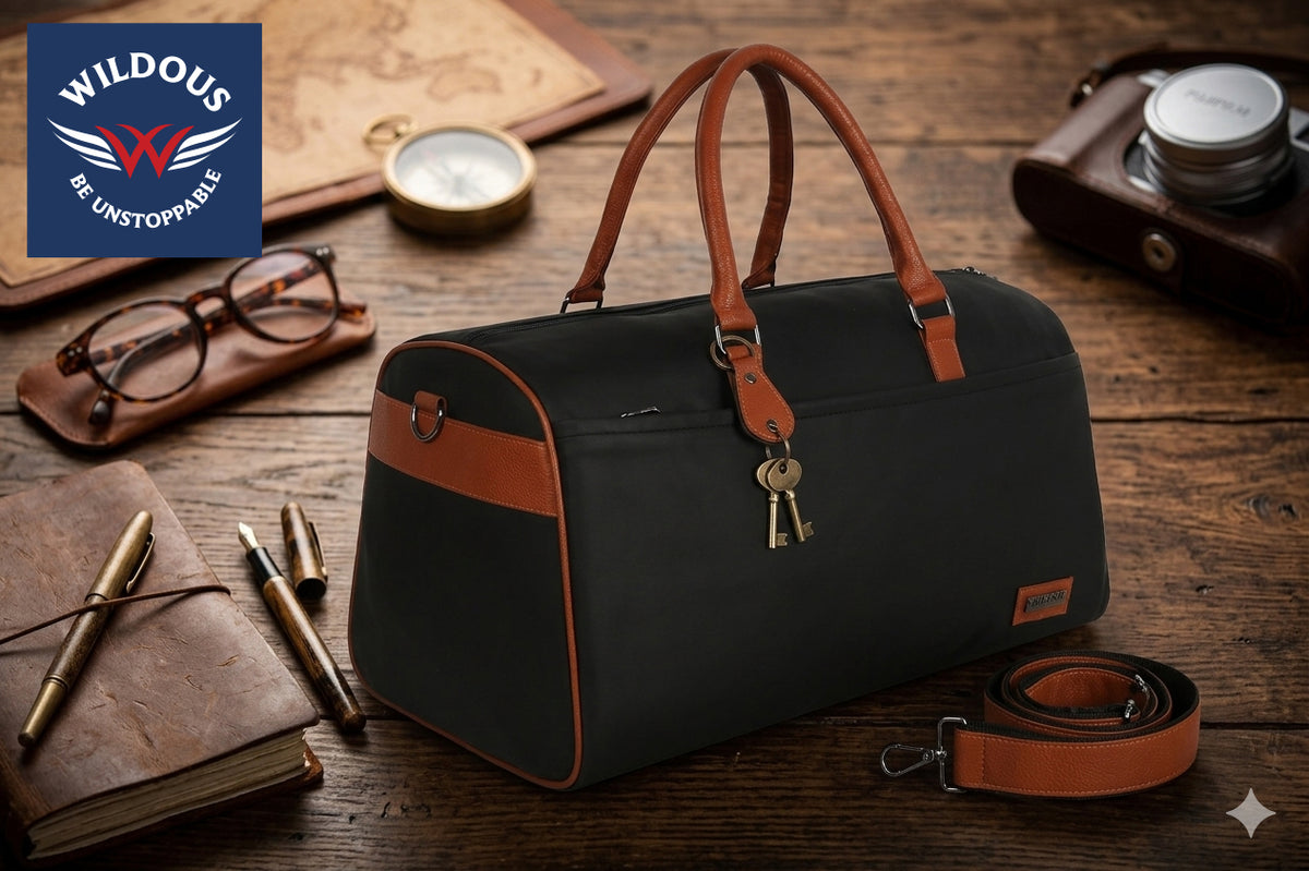 Wildous Ridge Premium Duffle Bag | Spacious Travel & Gym Bag White
