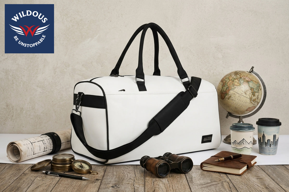 Wildous Ridge Premium Duffle Bag | Spacious Travel & Gym Bag Black