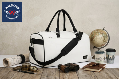 Wildous Ridge Premium Duffle Bag | Spacious Travel & Gym Bag Black