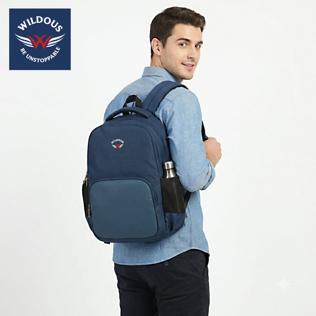 Wildous Flux Laptop Backpack | 15.6 Inch Laptop Compatible | Black