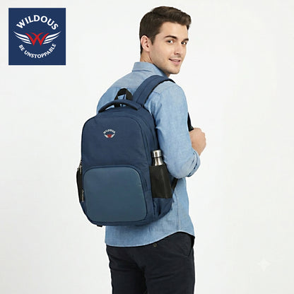Wildous Flux Laptop Backpack | 15.6 Inch Laptop Compatible | Black