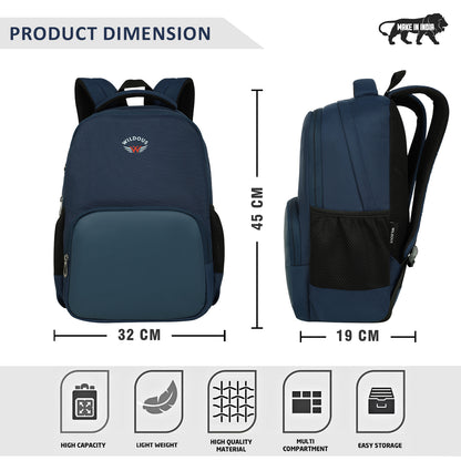 Wildous Flux Laptop Backpack | 15.6 Inch Laptop Compatible | Black