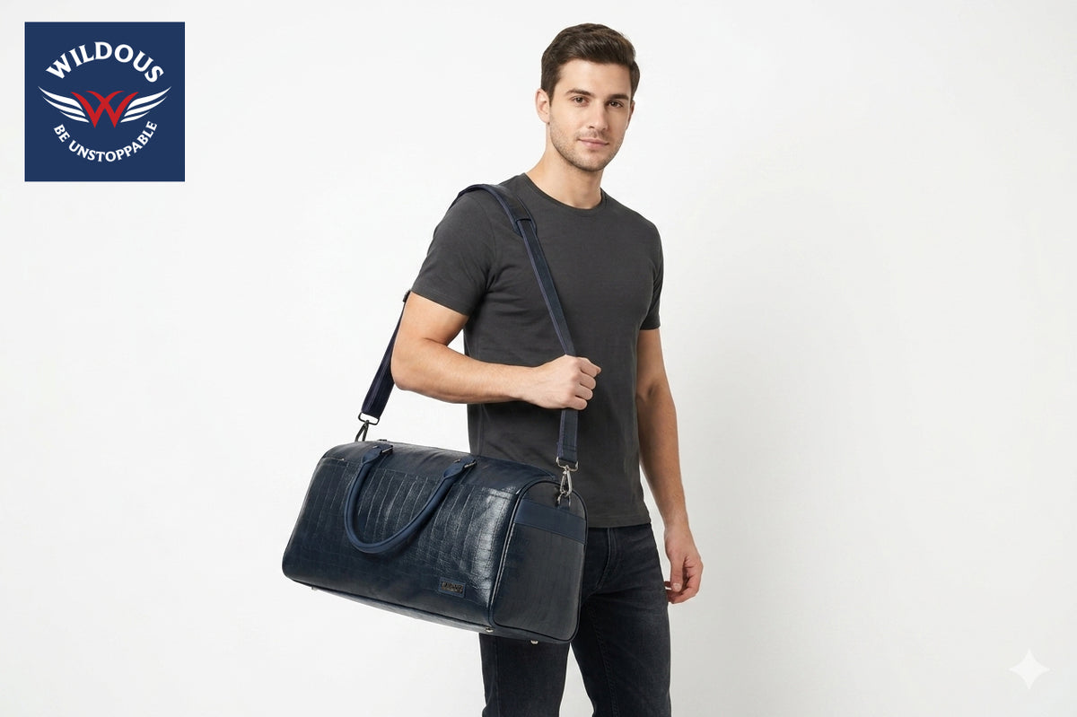Wildous Altro Duffle Bag Spacious 31L Travel & Everyday Carry Bag For Men & Women Navy