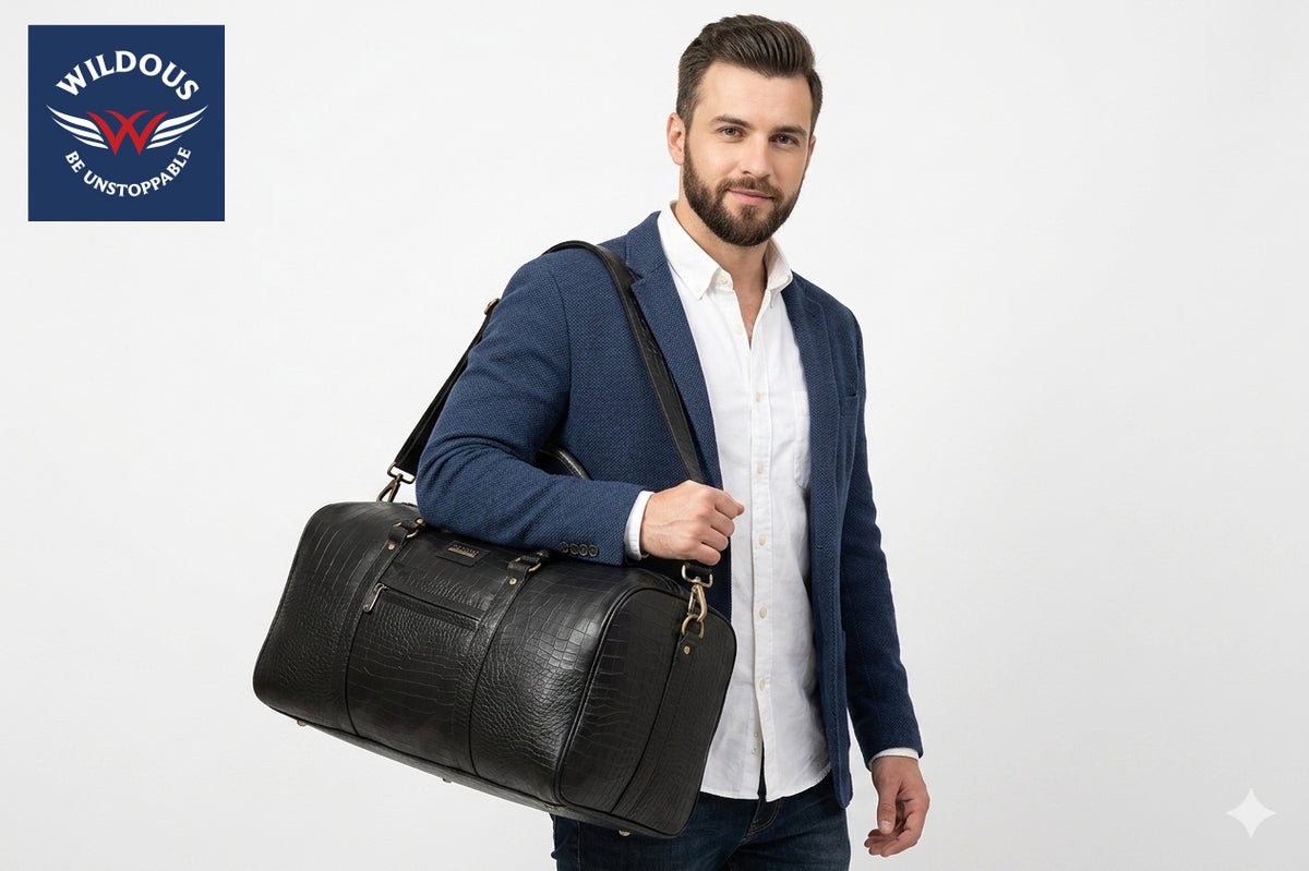 Wildous Smith Premium Duffle Bag, Travel, Gym & Weekend 31L Bag For Men & Women