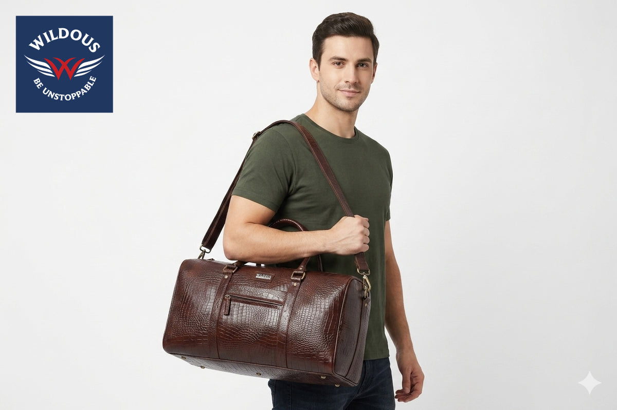 Wildous Smith Premium Duffle Bag, Travel, Gym & Weekend 31L Bag For Men & Women