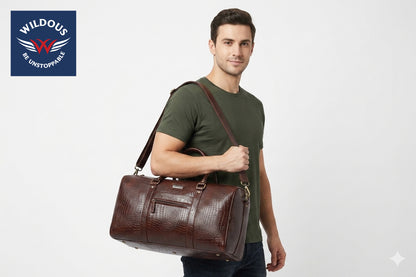 Wildous Smith Premium Duffle Bag, Travel, Gym & Weekend 31L Bag For Men & Women