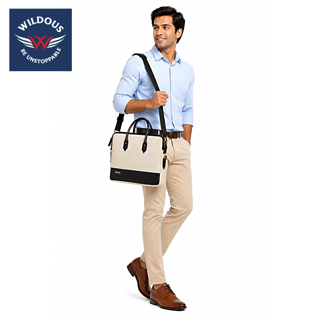 Wildous Timberline Professional Smart Messenger Laptop Bag Black/White