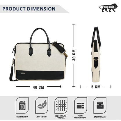 Wildous Timberline Professional Smart Messenger Laptop Bag Black/White