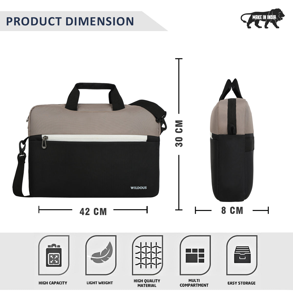 Wildous Soro Messenger Laptop Bag For Men & Women Red/Blue