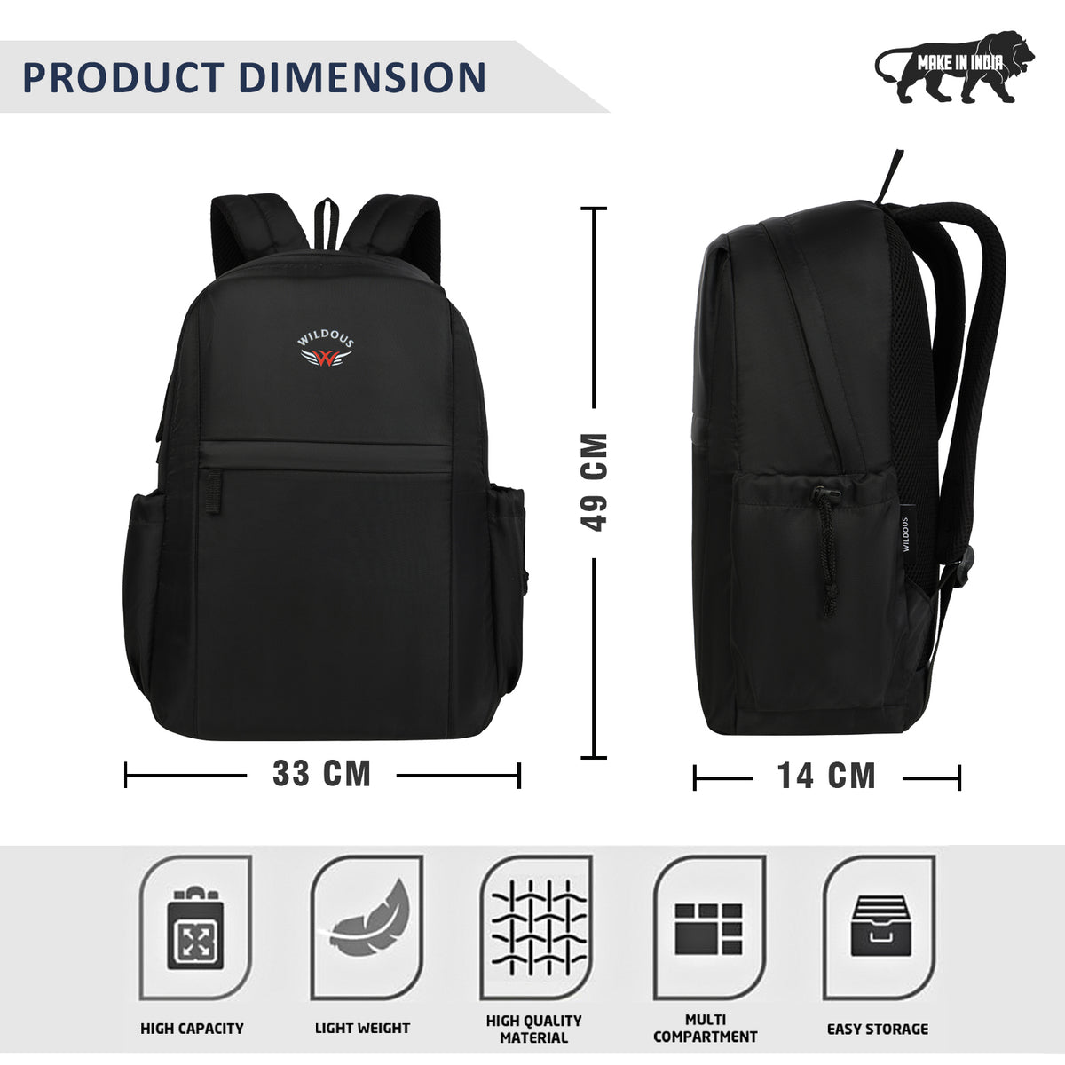 Wildous Zyro Spacious & Smart Laptop Backpack Olive