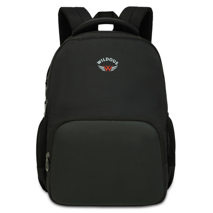Wildous Flux Laptop Backpack | 15.6 Inch Laptop Compatible | Black