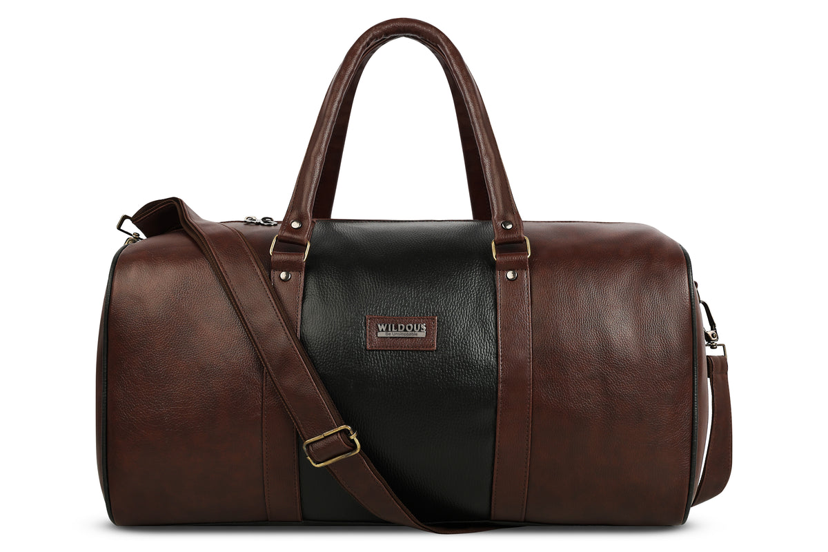 Wildous Orin 31 Litre Spacious Duffle Bag | Travel & Gym Bag Brown & Tan
