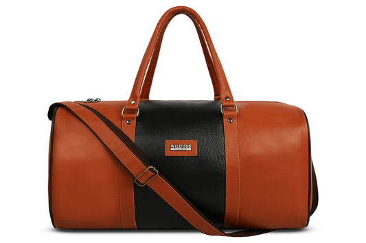 Wildous Orin 31 Litre Spacious Duffle Bag | Travel & Gym Bag Brown & Tan