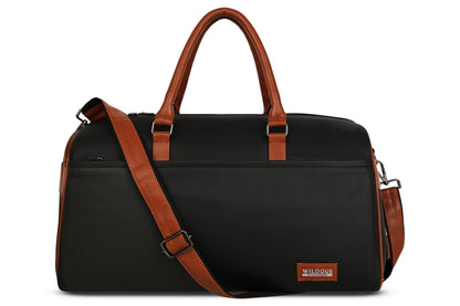 Wildous Ridge Premium Duffle Bag | Spacious Travel & Gym Bag Black