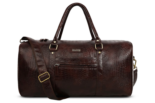 Wildous Smith Premium Duffle Bag, Travel, Gym & Weekend 31L Bag For Men & Women Brown
