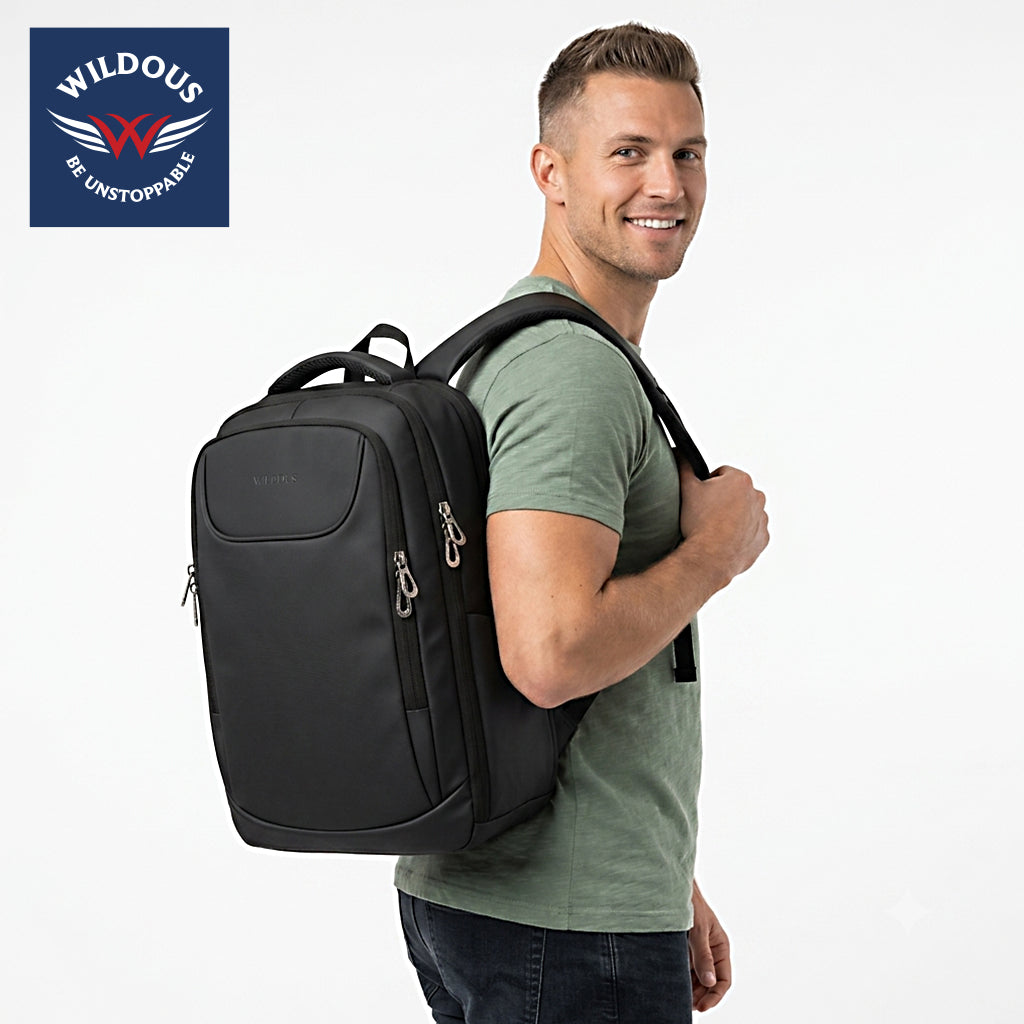 Wildous Voltra Premium Laptop Backpack | 30 L | 3 Compartments Black