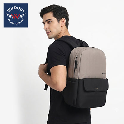 Wildous Axel Laptop Backpack – 15.6 Inch | Green & Grey