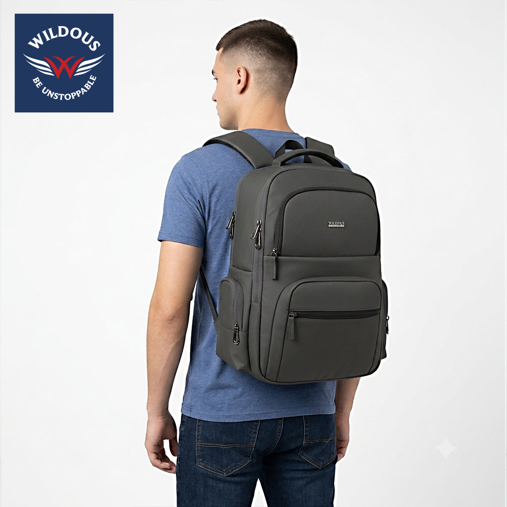 Wildous Gravix 15.6 Ich Laptop Backpack For men & Women Black