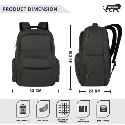 Wildous Gravix 15.6 Ich Laptop Backpack For men & Women Black
