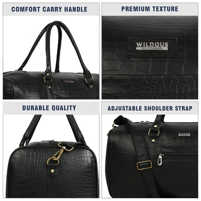 Wildous Smith Premium Duffle Bag, Travel, Gym & Weekend 31L Bag For Men & Women