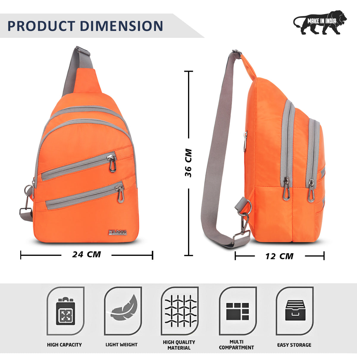 Wildous Loop Sling Bag Orange