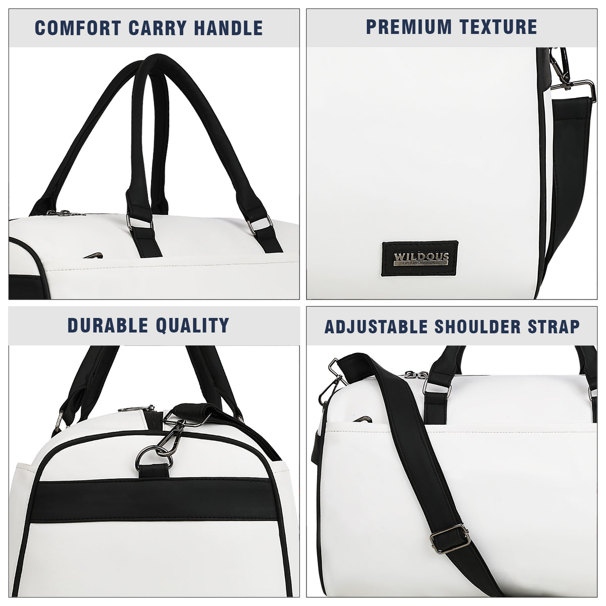 Wildous Ridge Premium Duffle Bag | Spacious Travel & Gym Bag Black