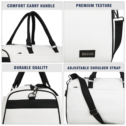 Wildous Ridge Premium Duffle Bag | Spacious Travel & Gym Bag Black