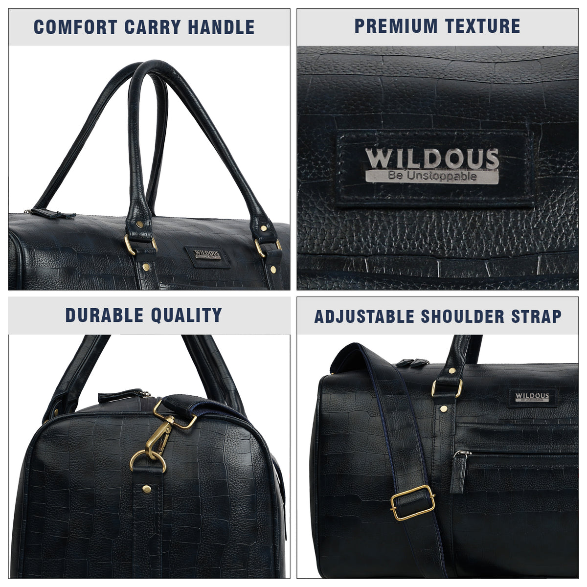 Wildous Smith Premium Duffle Bag, Travel, Gym & Weekend 31L Bag For Men & Women