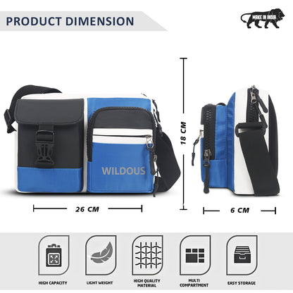 Wildous Axis Messenger Bag – Black & Blue
