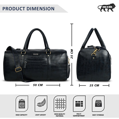 Wildous Smith Premium Duffle Bag, Travel, Gym & Weekend 31L Bag For Men & Women