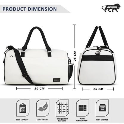 Wildous Ridge Premium Duffle Bag | Spacious Travel & Gym Bag Black