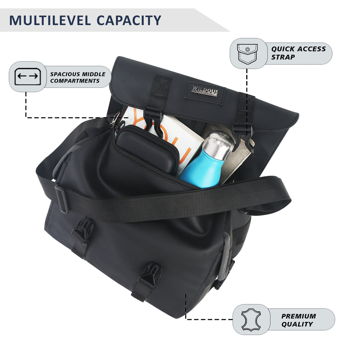 Wildous Drift Pack Sling Bag – Black