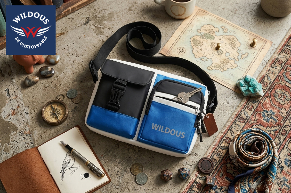 Wildous Axis Messenger Bag – Black & Blue