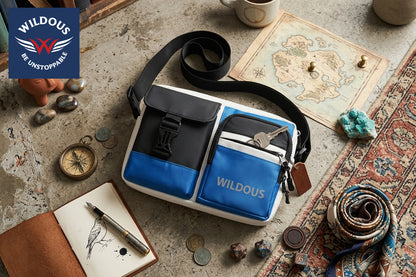 Wildous Axis Messenger Bag – Black & Blue