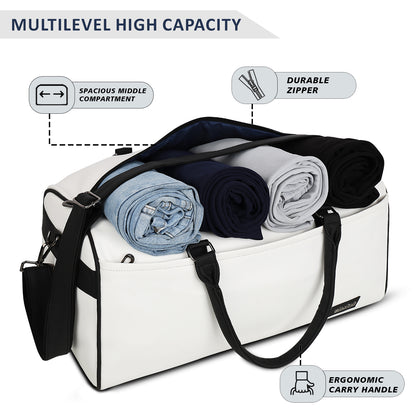 Wildous Ridge Premium Duffle Bag | Spacious Travel & Gym Bag Black