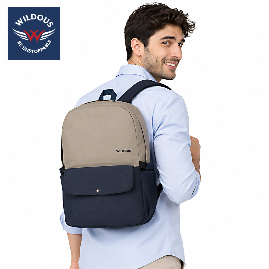 Wildous Axel Laptop Backpack – 15.6 Inch | Green & Grey