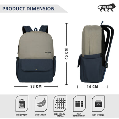 Wildous Axel Laptop Backpack – 15.6 Inch | Green & Grey