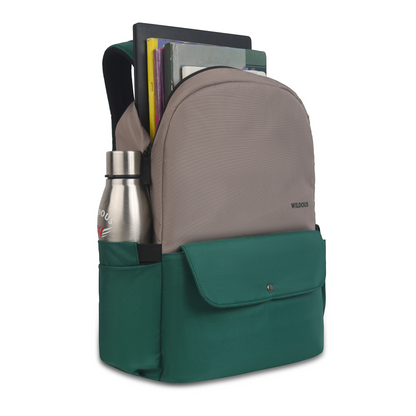 Wildous Axel Laptop Backpack – 15.6 Inch | Green & Grey