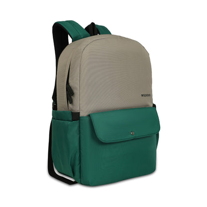 Wildous Axel Laptop Backpack – 15.6 Inch | Green & Grey